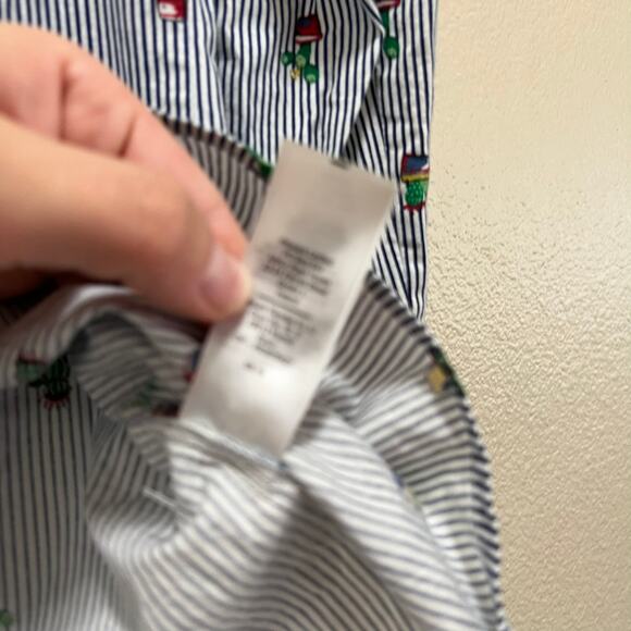 Primark Novelty Cactus Striped Collared Button Up Blouse Shirt Size 6 - Picture 7 of 8